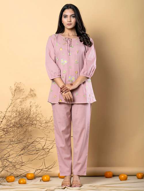 women three quarter sleeve ethnic co-ord set - 21766721 -  Standard Image - 0