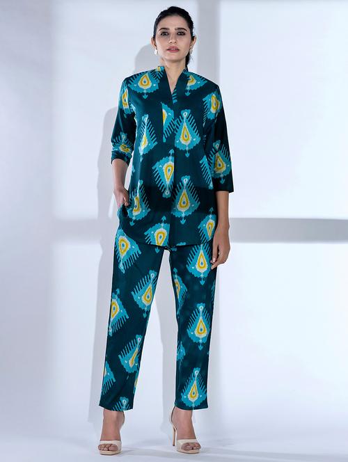 women printed three quarter sleeve ethnic co ord set - 21766726 - Standard Image - 0
