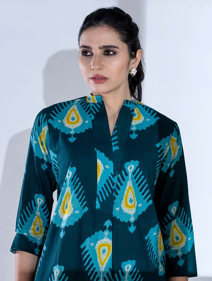 women printed three quarter sleeve ethnic co ord set - 21766726 - Standard Image - 5