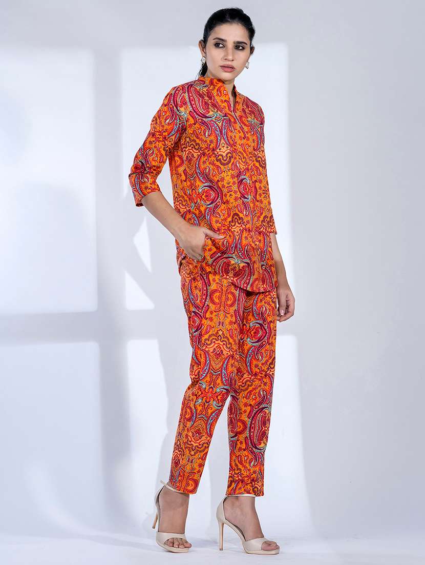 women three quarter sleeve ethnic co ord set - 21766728 - Standard Image - 3