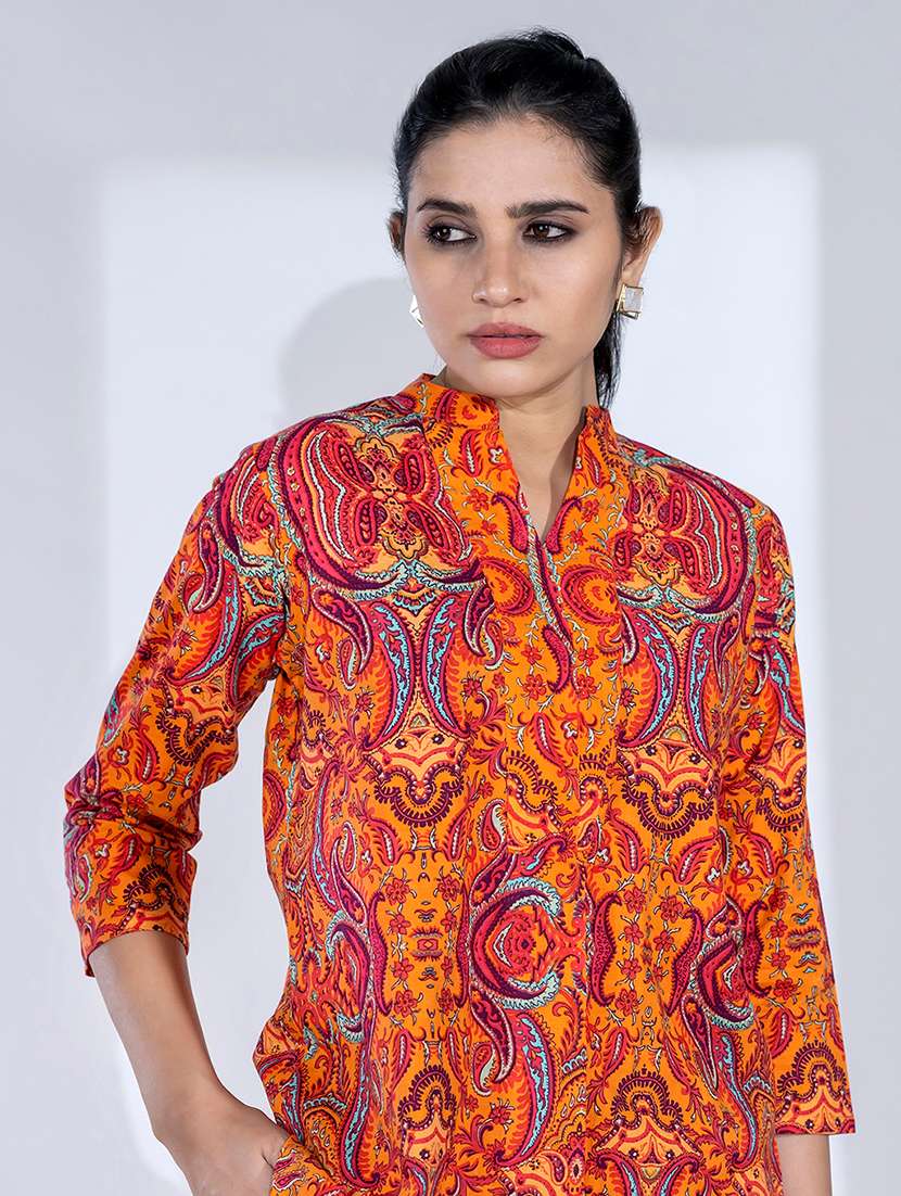 women three quarter sleeve ethnic co ord set - 21766728 - Standard Image - 5