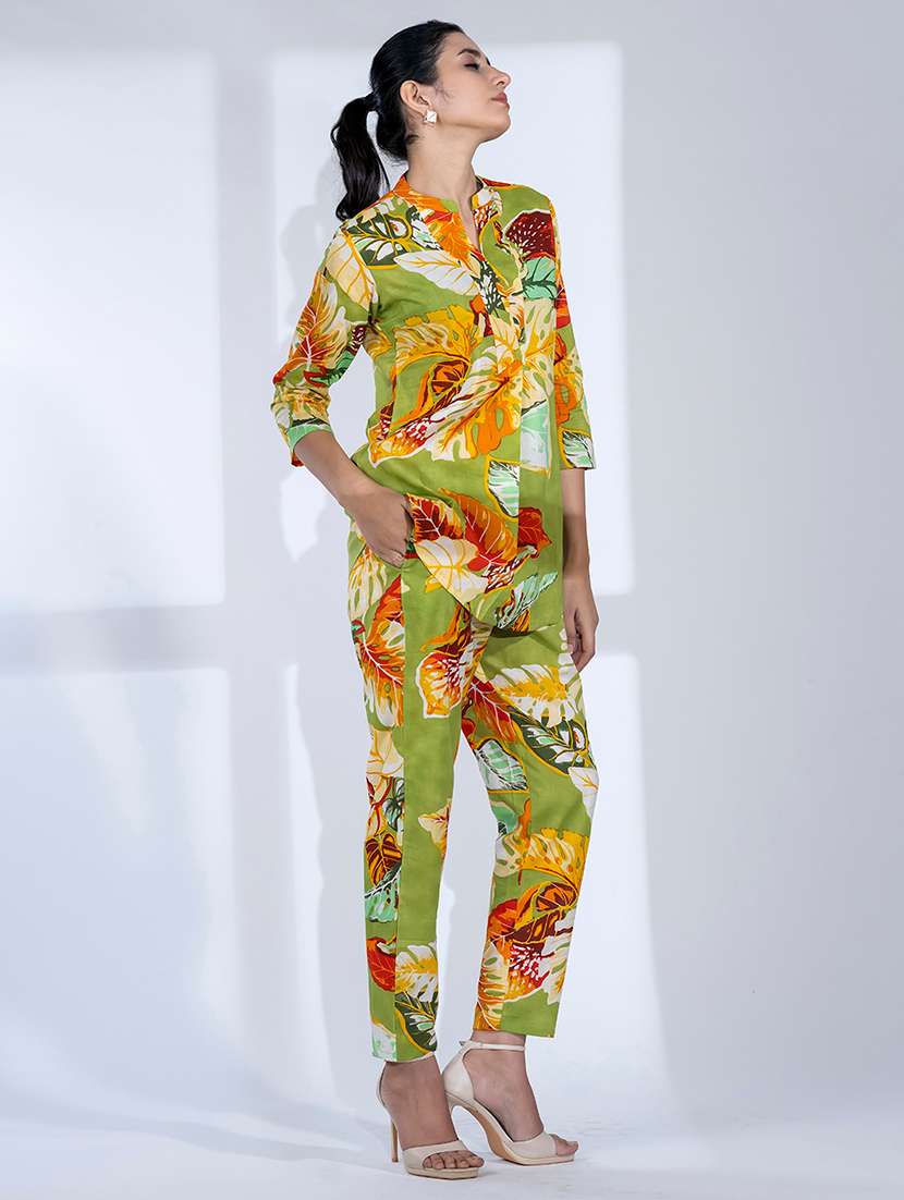 women three quarter sleeve ethnic co ord set - 21766730 -  Standard Image - 3