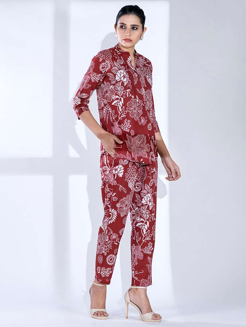 women three quarter sleeve ethnic co ord set - 21766731 -  Standard Image - 3