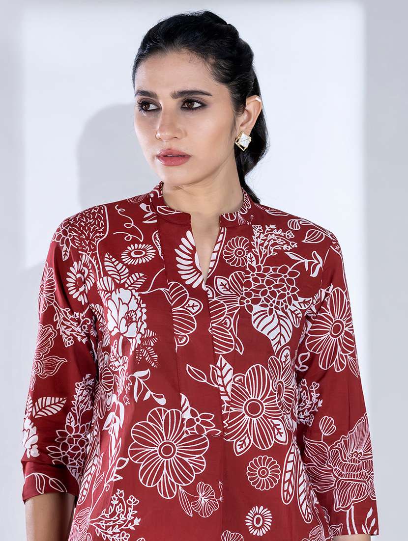 women three quarter sleeve ethnic co ord set - 21766731 -  Standard Image - 5