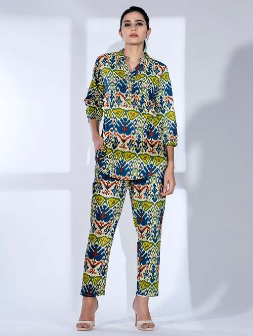 women three quarter sleeve ethnic co ord set - 21766733 -  Standard Image - 0