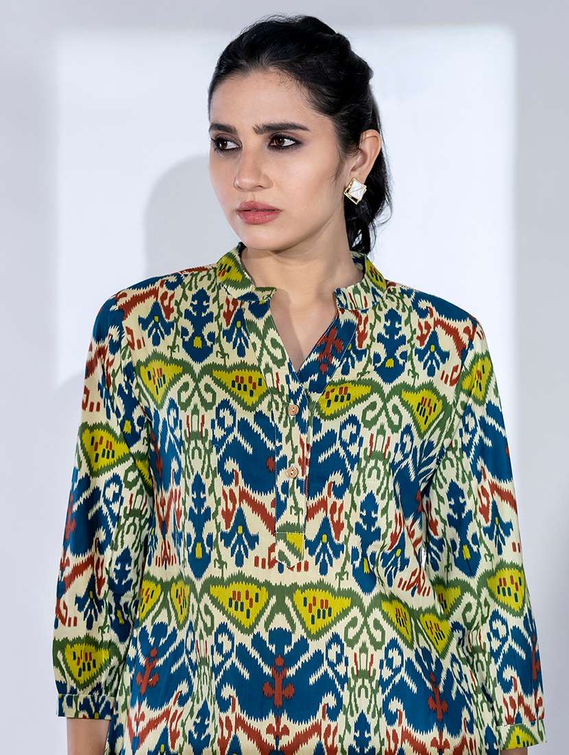 women three quarter sleeve ethnic co ord set - 21766733 -  Standard Image - 5