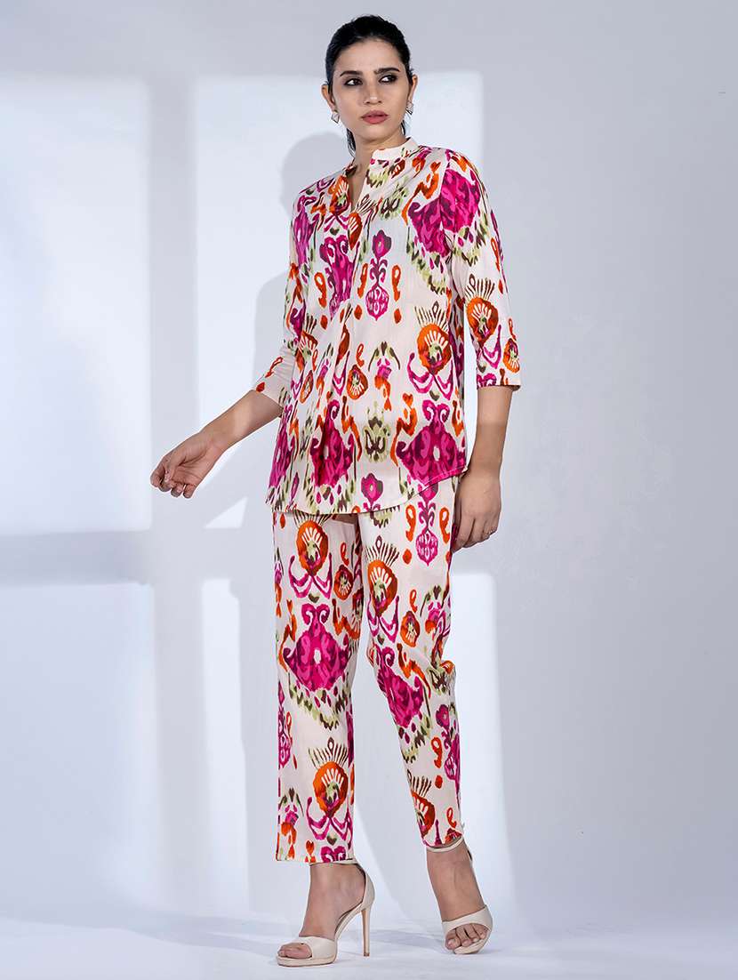 women three quarter sleeve ethnic co ord set - 21766736 - Standard Image - 3