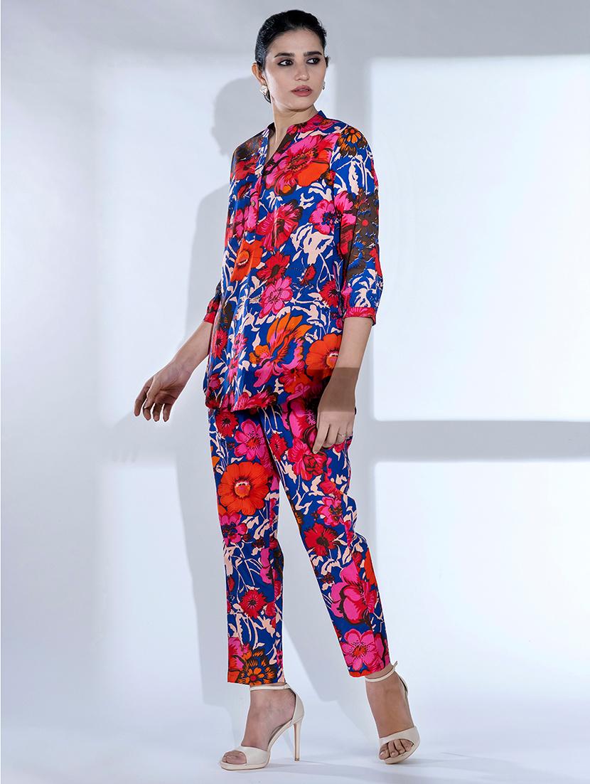 women three quarter sleeve ethnic co ord set - 21766737 - Standard Image - 3