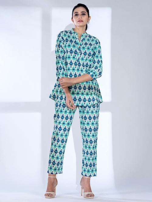women three quarter sleeve ethnic co ord set - 21766738 - Standard Image - 0