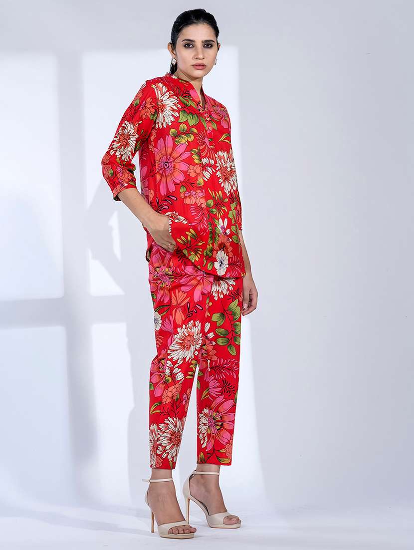 women three quarter sleeve ethnic co ord set - 21766740 - Standard Image - 3