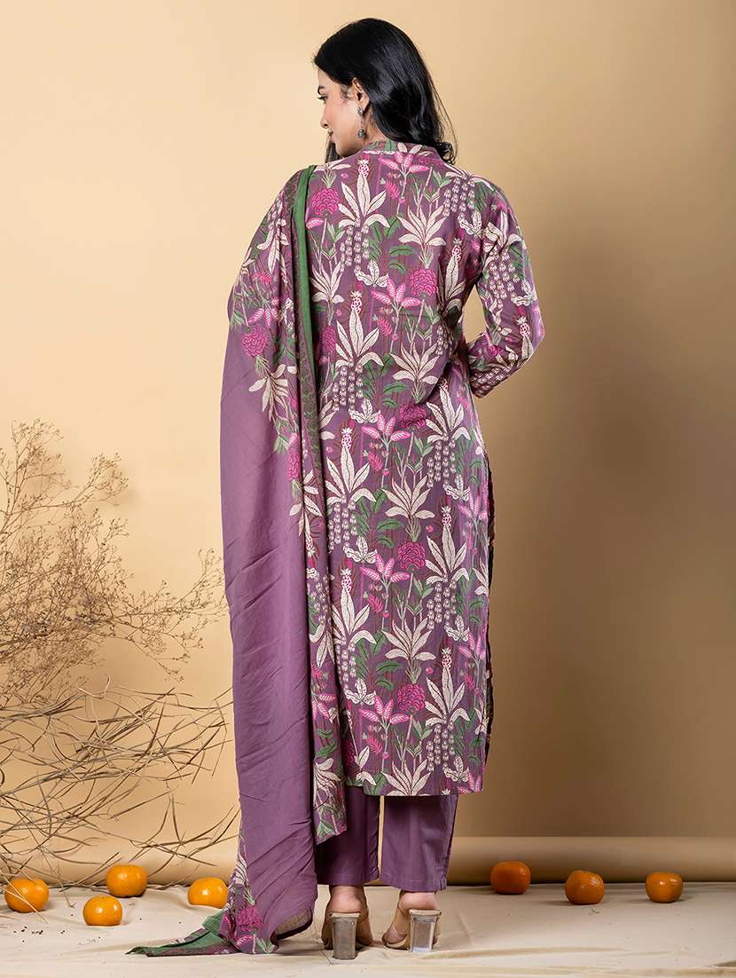 women three quarter sleeve kurta pant with dupatta set - 21766776 -  Standard Image - 3