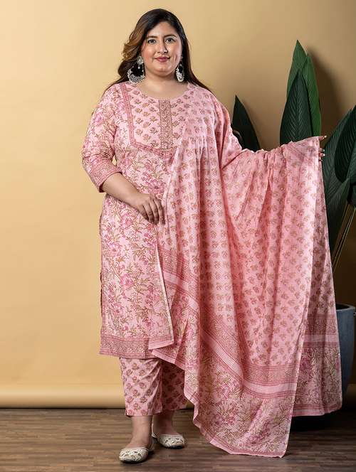 women three quarter sleeve kurta pant with dupatta set - 21766886 -  Standard Image - 0