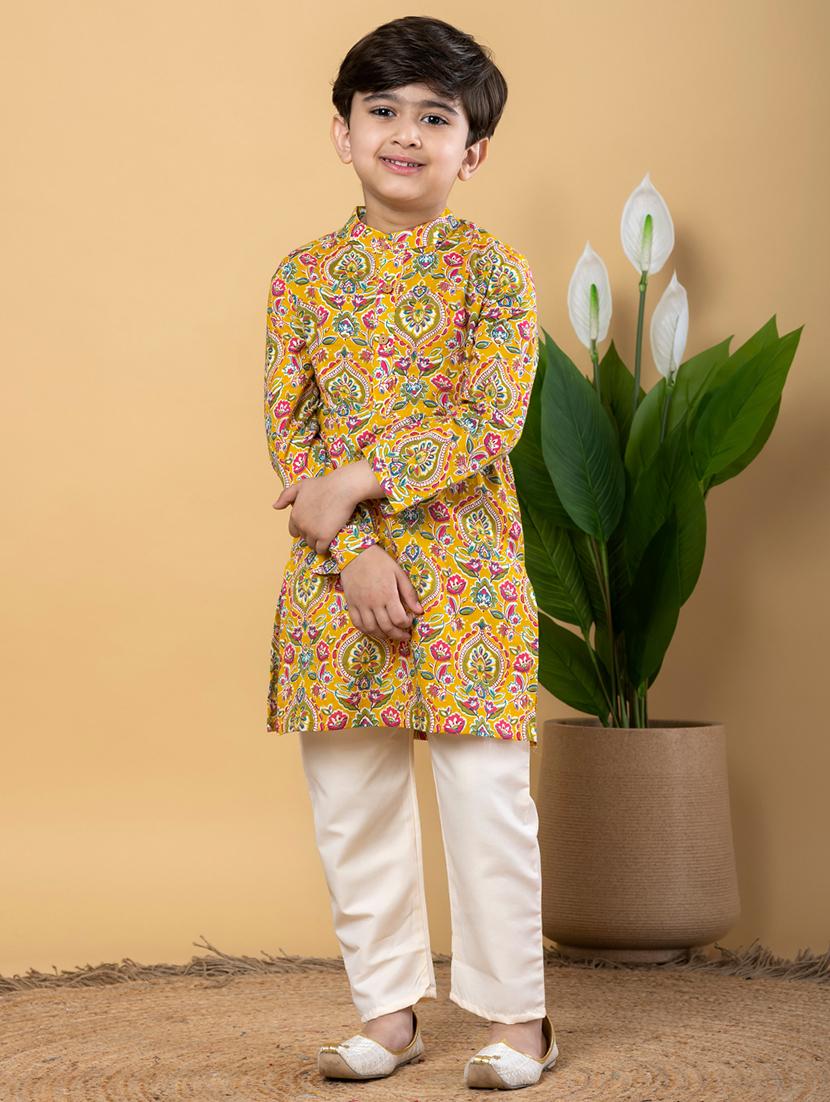 boys printed long sleeves kurta pyjama set - 21766925 - Zoom Image - 0