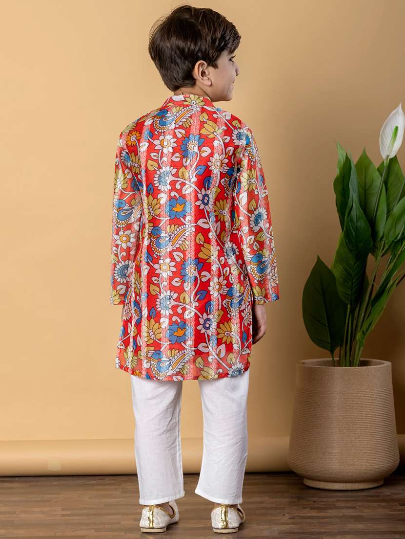boys printed long sleeves kurta pyjama set - 21766954 -  Standard Image - 3