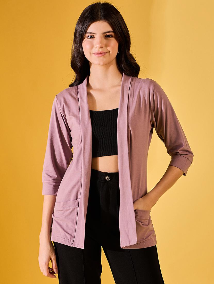 women solid three quarter sleeves regular shrug - 21766957 - Zoom Image - 0