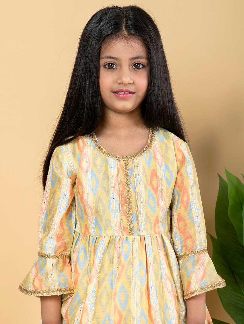 girls three quarter sleeve kurta sharara set - 21766969 - Standard Image - 3