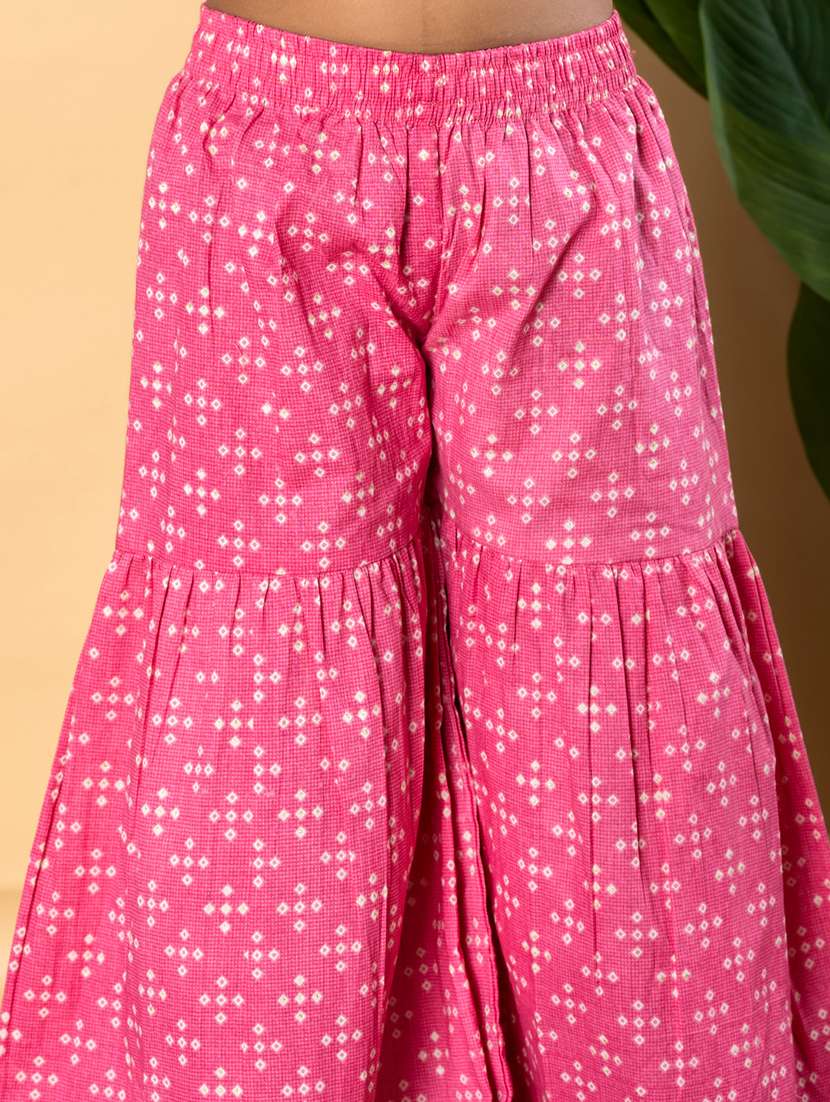 girls three quarter sleeve kurta sharara set - 21766979 - Standard Image - 5
