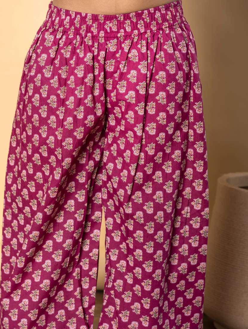 girls three quarter sleeve kurta palazzo set - 21766980 -  Standard Image - 5