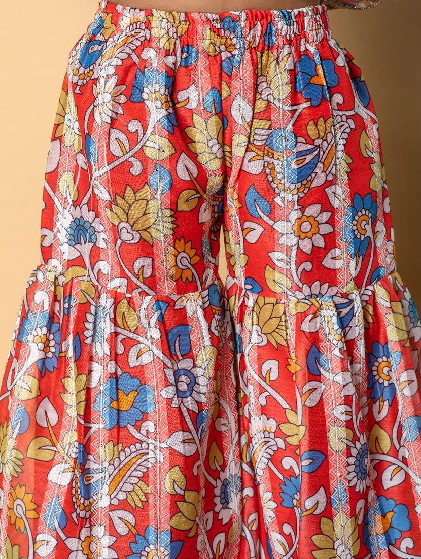 girls three quarter sleeve kurta sharara set - 21766992 - Standard Image - 5