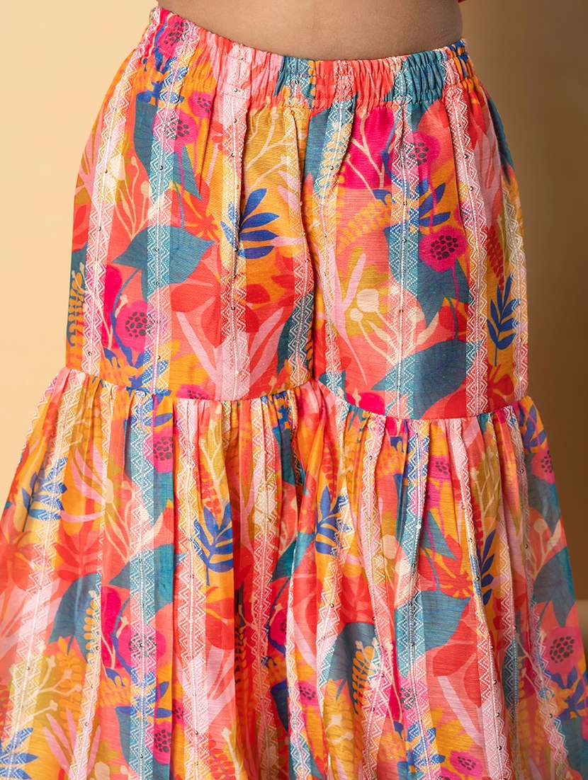 girls three quarter sleeve kurta sharara set - 21766993 -  Standard Image - 5