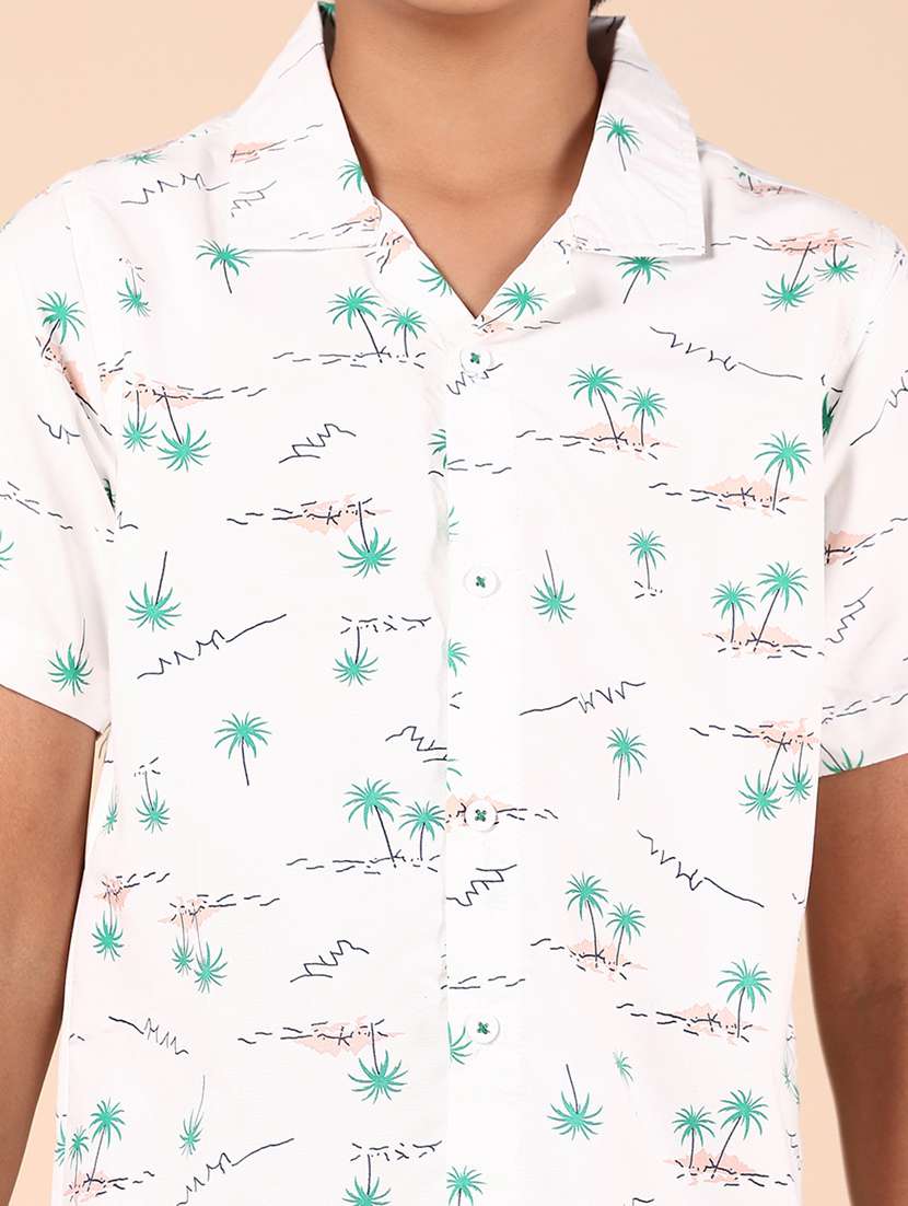 boys white printed short sleeve casual shirt - 21767020 -  Standard Image - 5