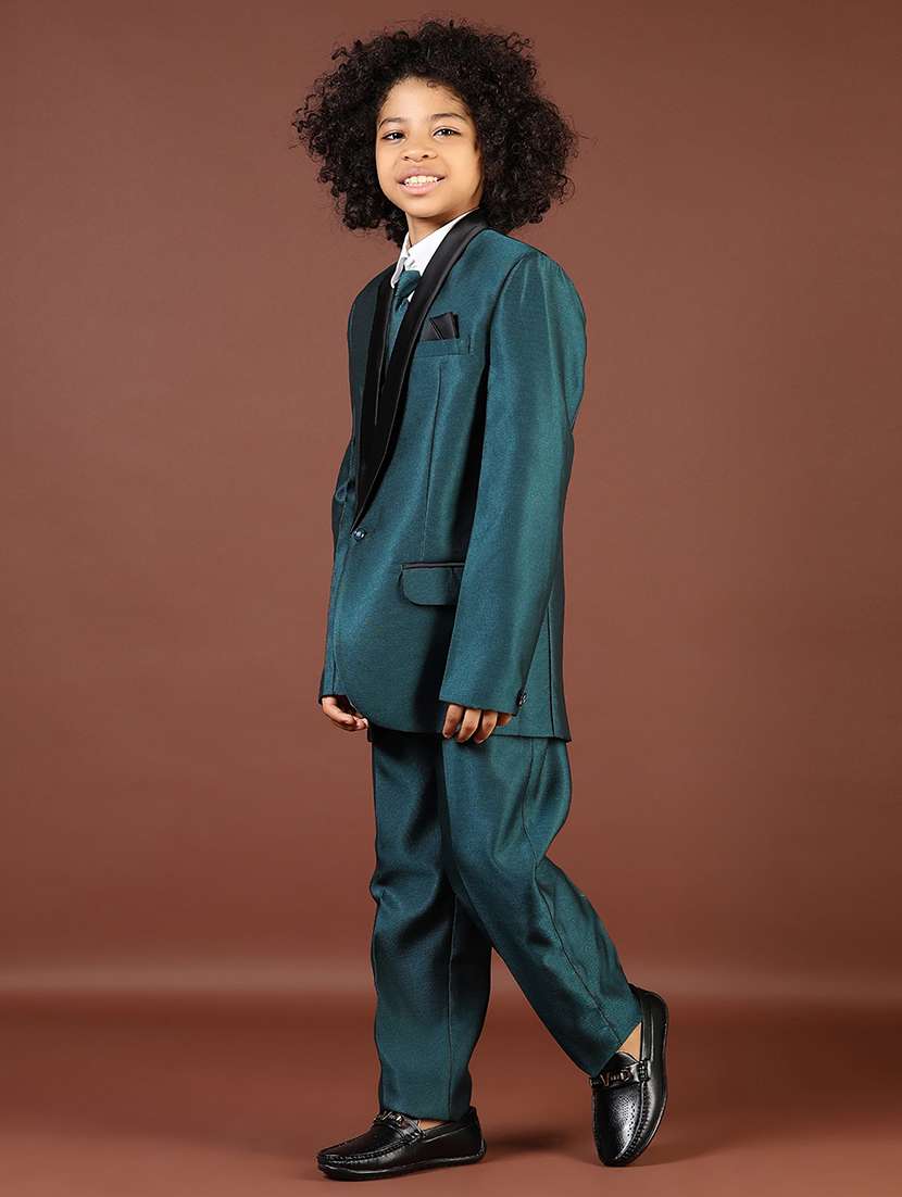 boys solid long sleeve three piece suit set - 21767042 -  Standard Image - 3