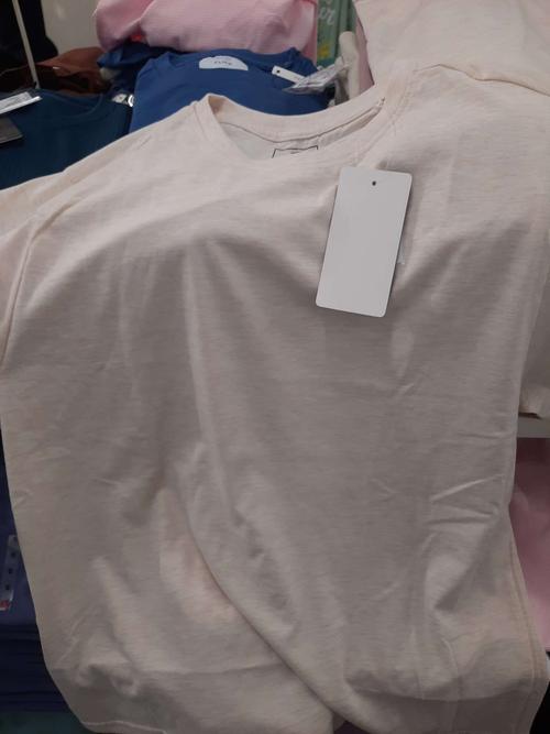 ecru melange cotton single jersey tshirt - 21767050 -  Standard Image - 0