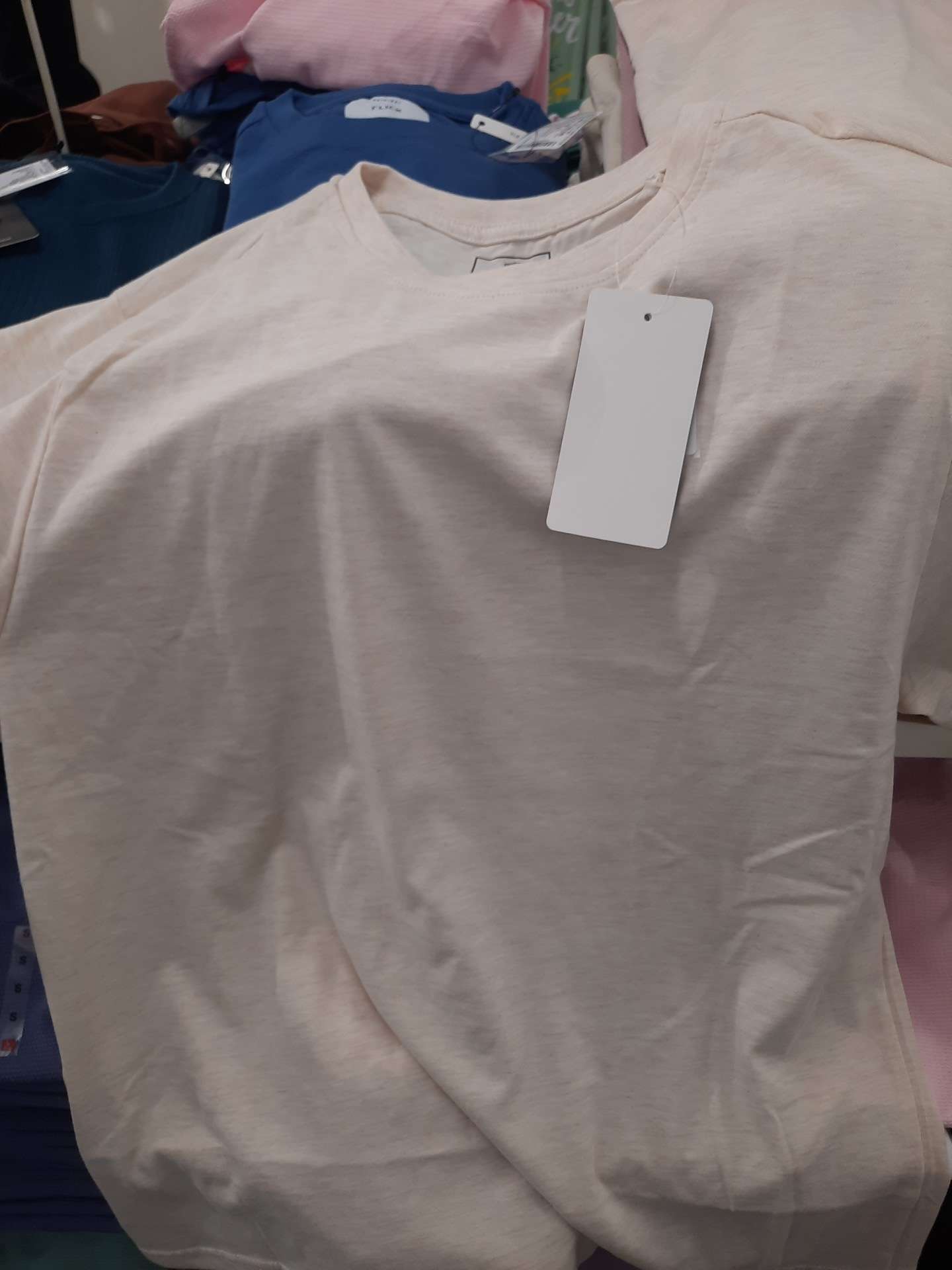 ecru melange cotton single jersey tshirt - 21767050 -  Zoom Image - 0