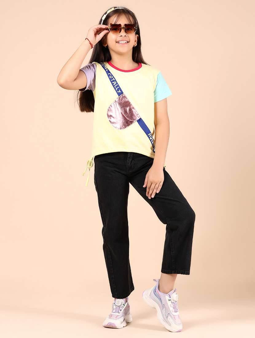 girls black solid mid rise straight fit jean - 21767071 - Standard Image - 5