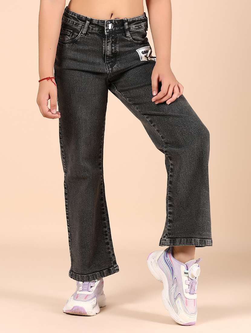 grils solid mid rise bootcut jean