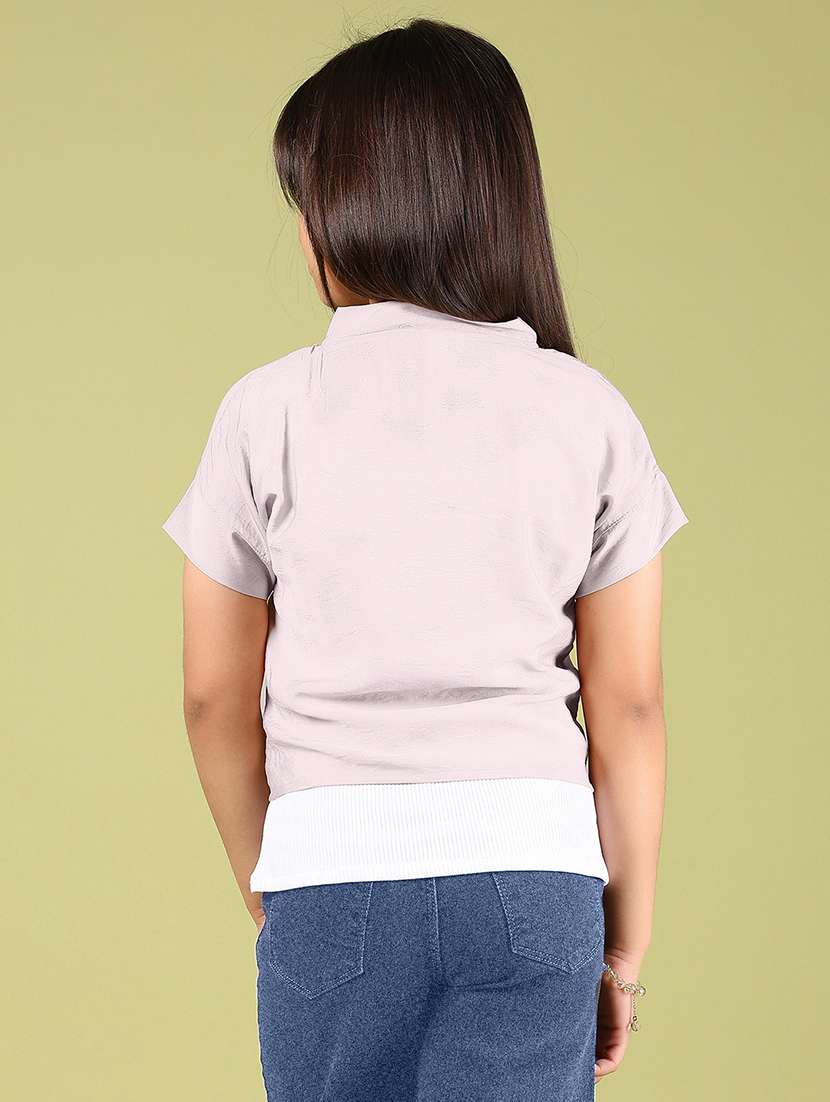 Girls Solid Short Sleeve Top - 21767174 -  Standard Image - 3