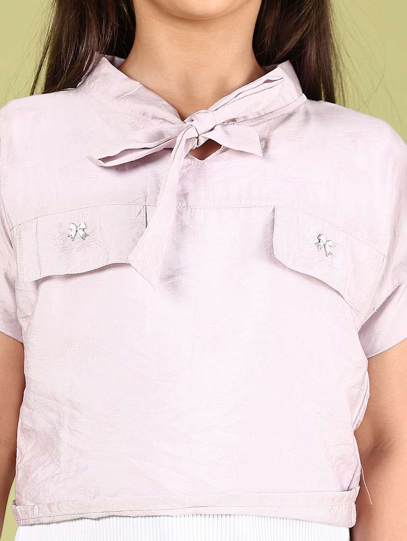Girls Solid Short Sleeve Top - 21767174 -  Standard Image - 5
