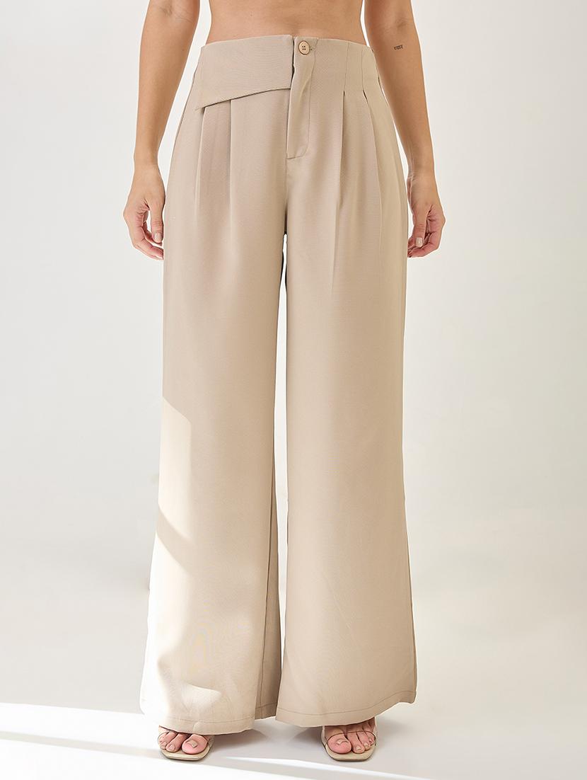 globus women mouse solid mid rise pleated formal korean pants - 21767508 - Zoom Image - 0