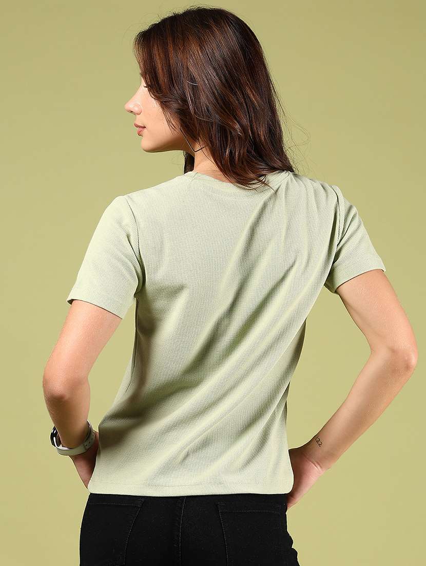 women solid short sleeve regular t-shirt - 21767703 -  Standard Image - 3