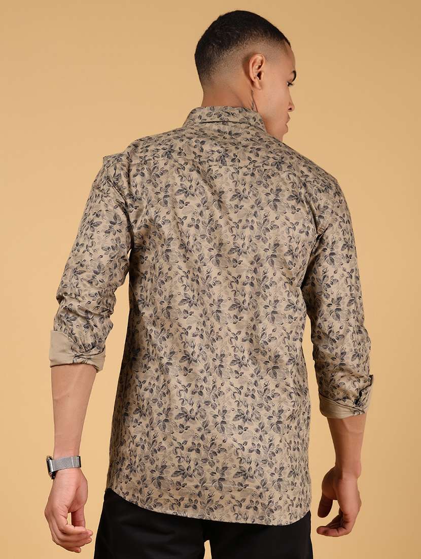 men printed long sleeve regular fit casual shirt - 21767724 -  Standard Image - 3
