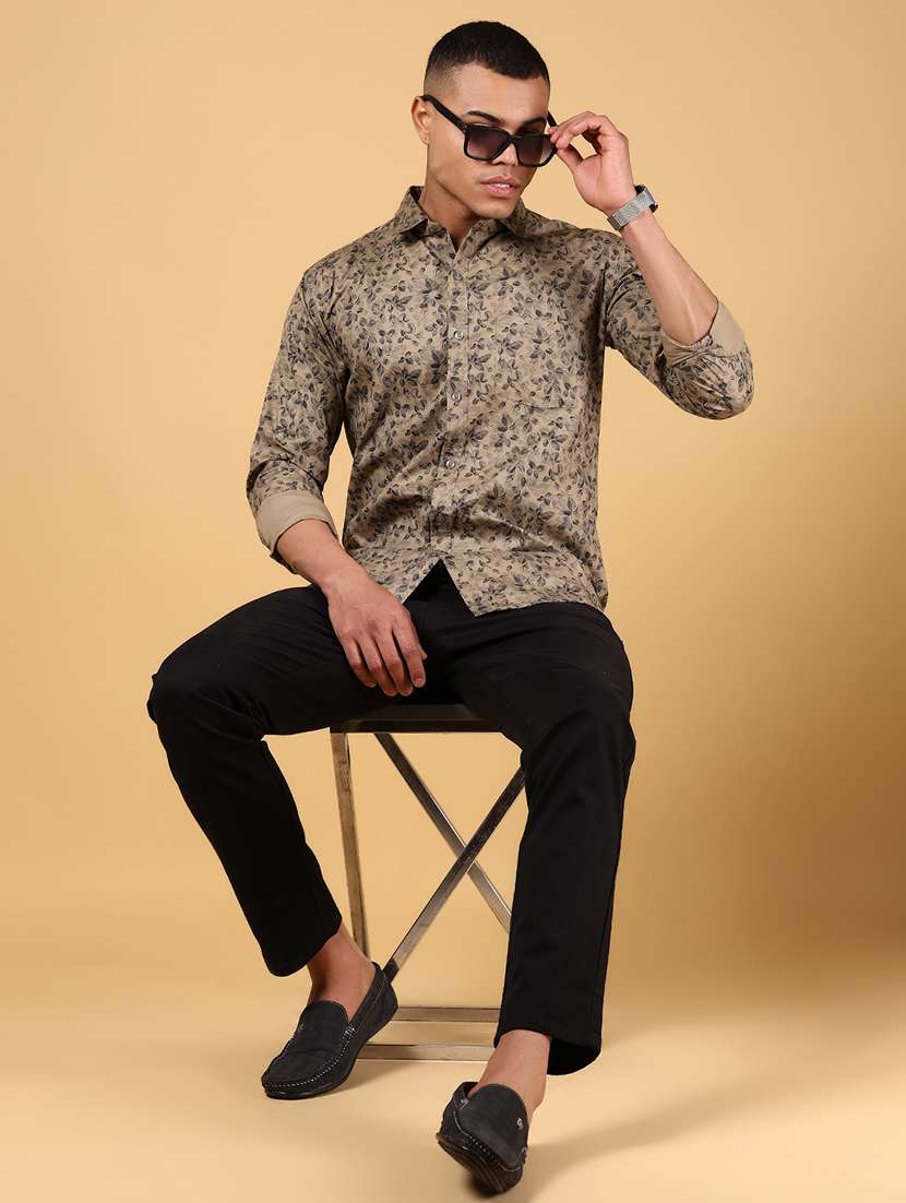 men printed long sleeve regular fit casual shirt - 21767724 -  Standard Image - 5