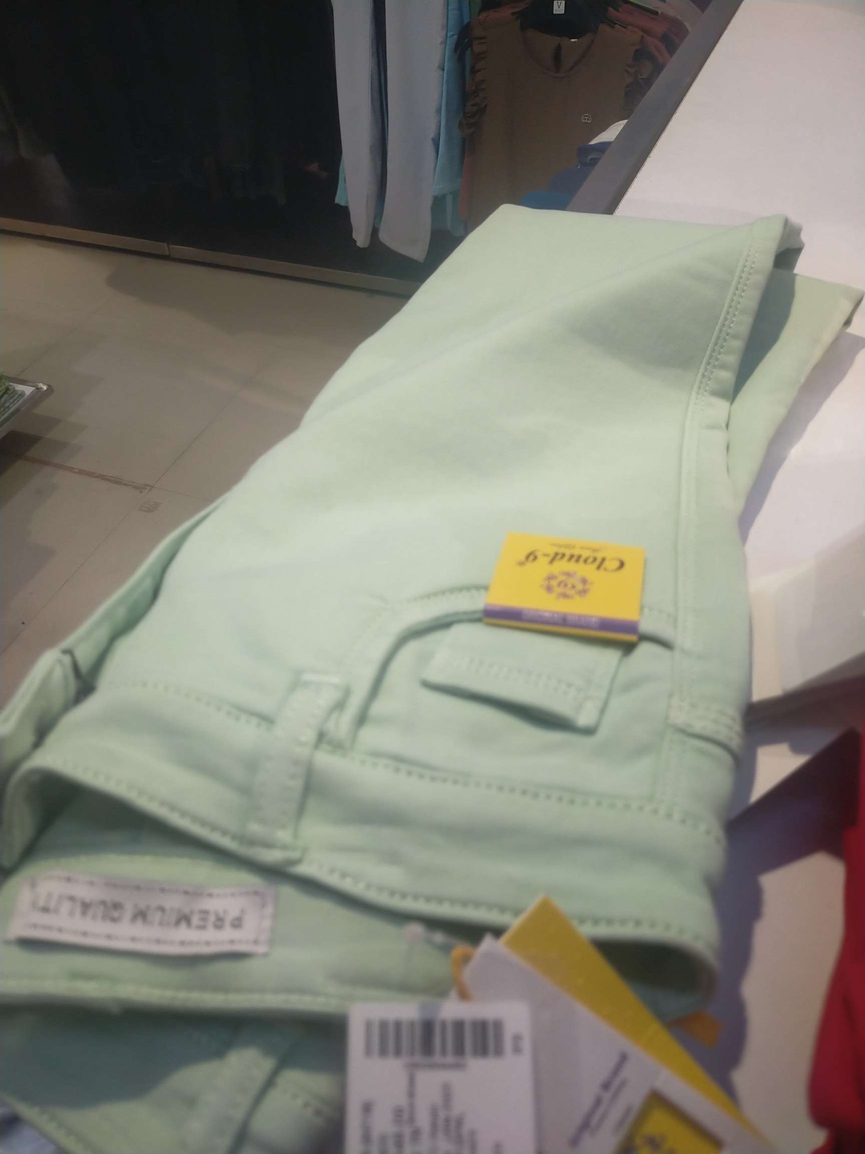 light green dobby cotton trouser - 21767753 - Zoom Image - 0