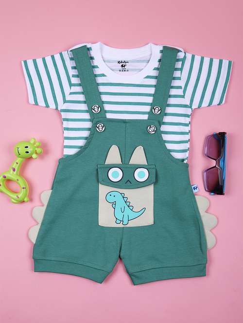 boys striped t-shirt with dungree - 21767760 -  Standard Image - 0