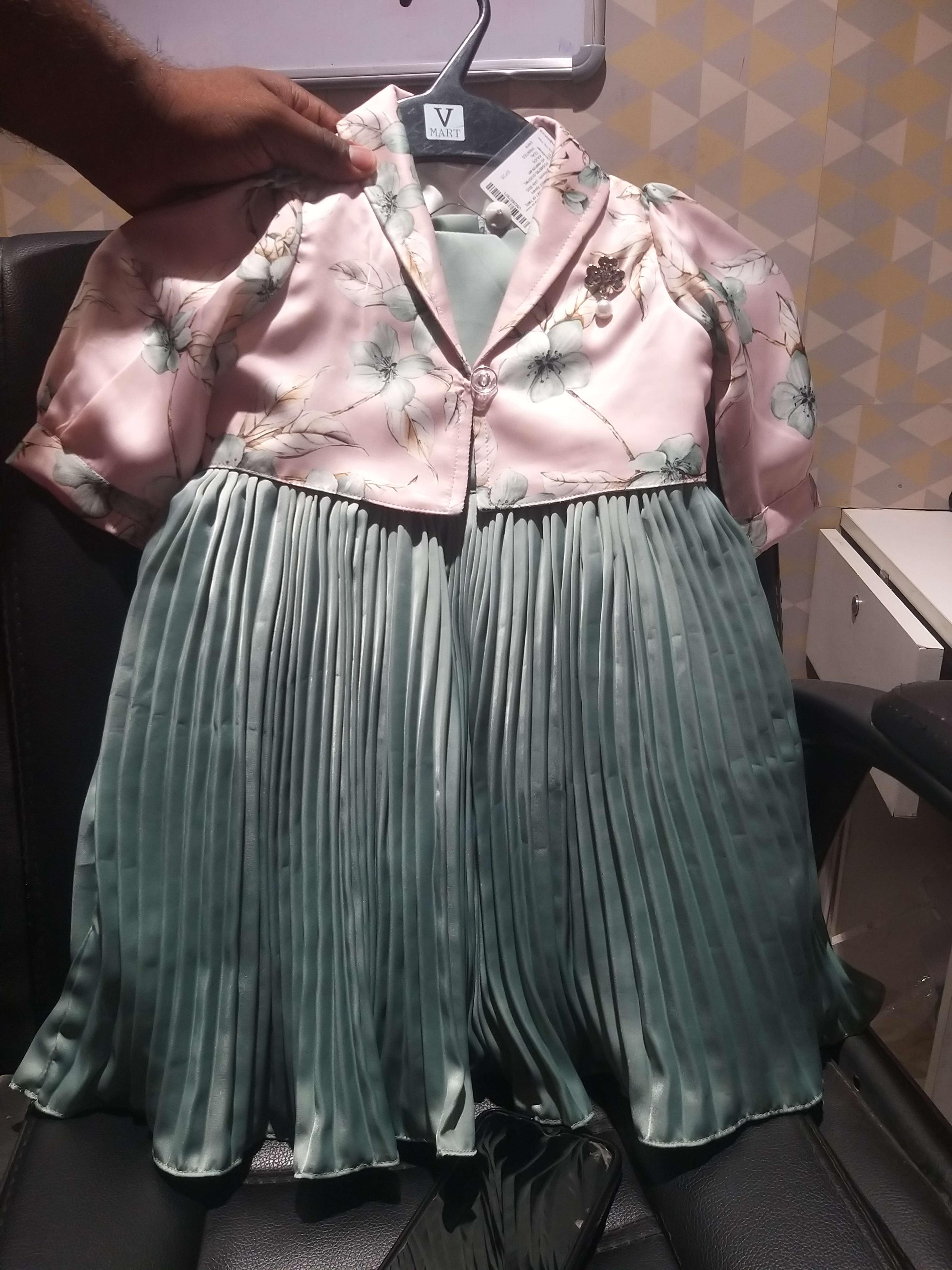 teal poly crepe frock - 21767761 - Zoom Image - 0