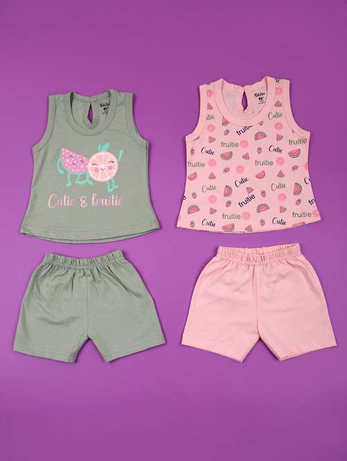 kids pack of 2 printed twin sets  - 21767832 -  Standard Image - 0