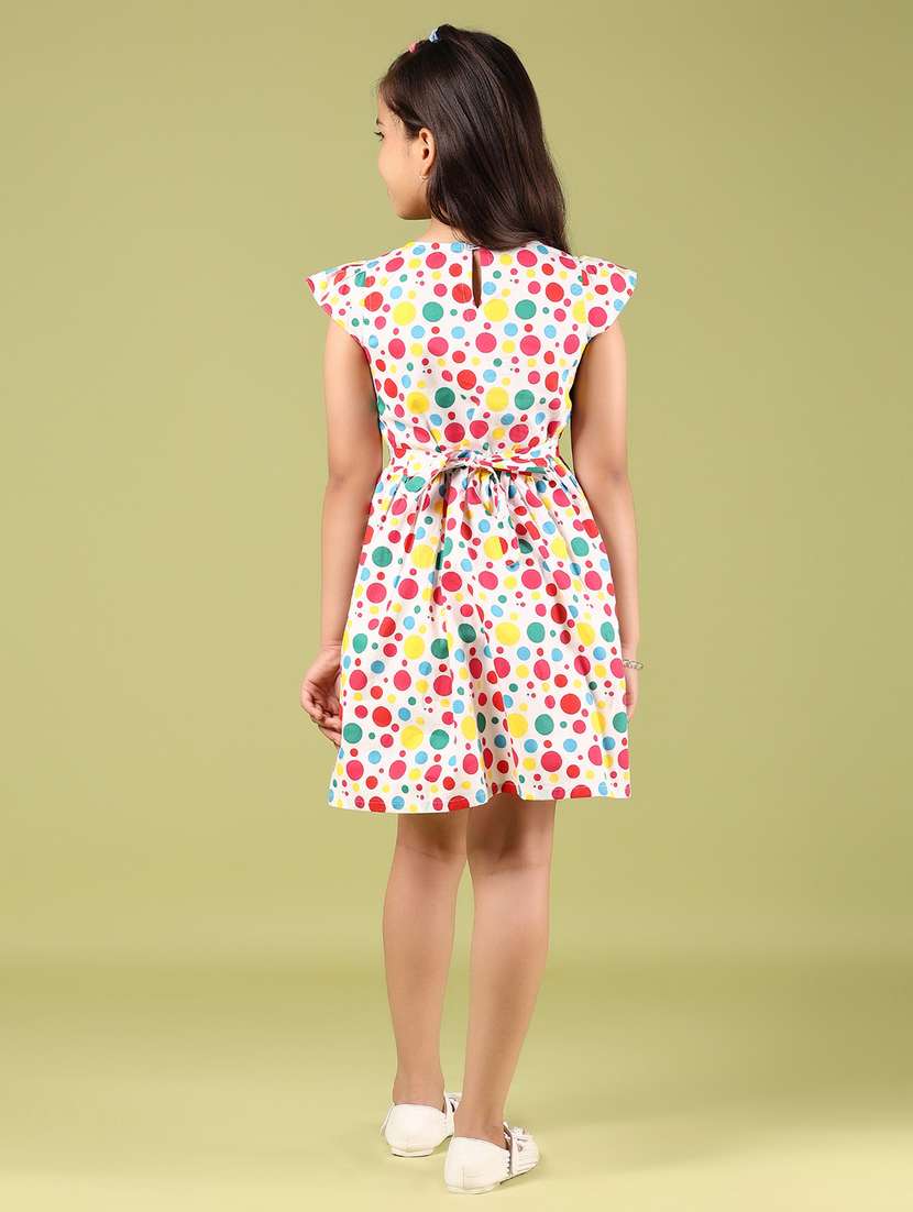 girls polka doted round neck sleeveless frock - 21767862 -  Standard Image - 3