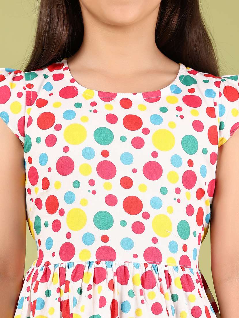 girls polka doted round neck sleeveless frock - 21767862 -  Standard Image - 5