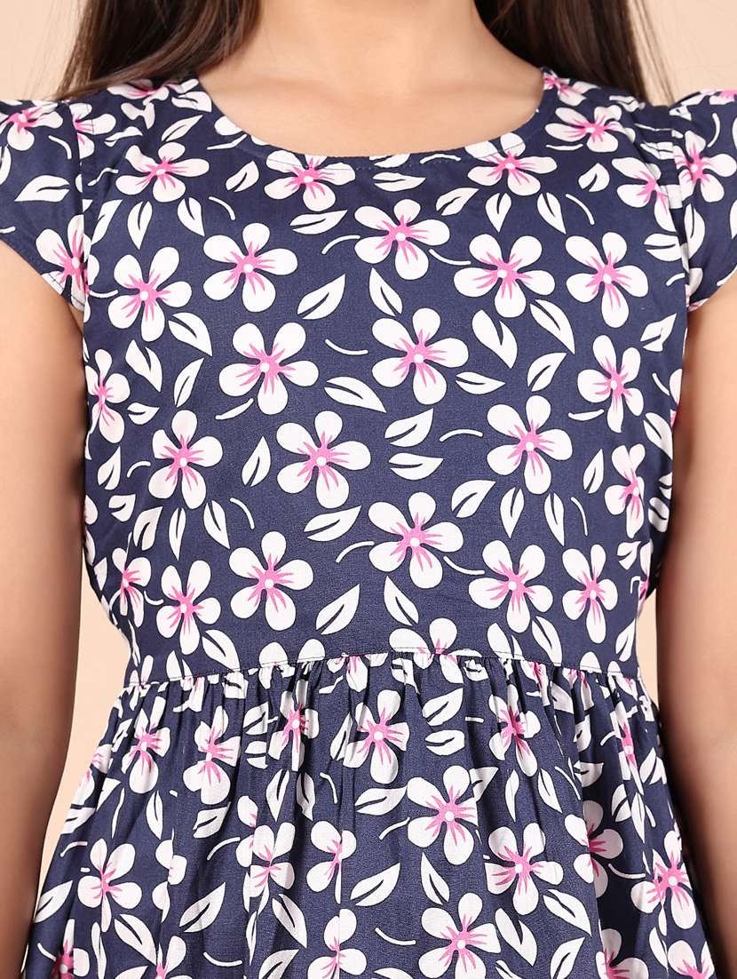 girls floral printed puff sleeves frock - 21767863 -  Standard Image - 5