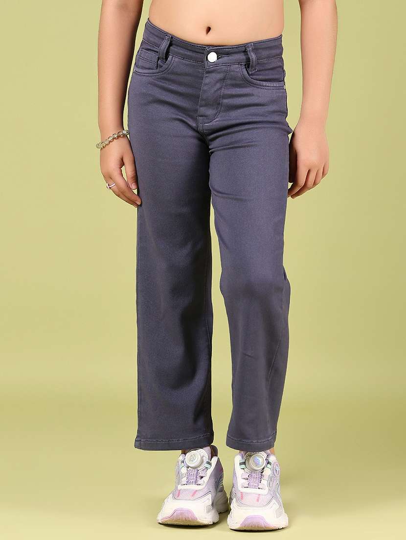 girls solid mid rise straight fit jean - 21767888 -  Zoom Image - 0