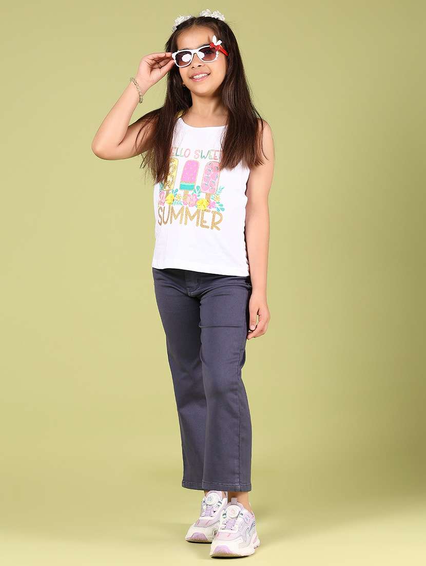 girls solid mid rise straight fit jean - 21767888 -  Standard Image - 5