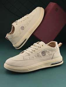 Men Beige Lace Up Sneaker - Image 5