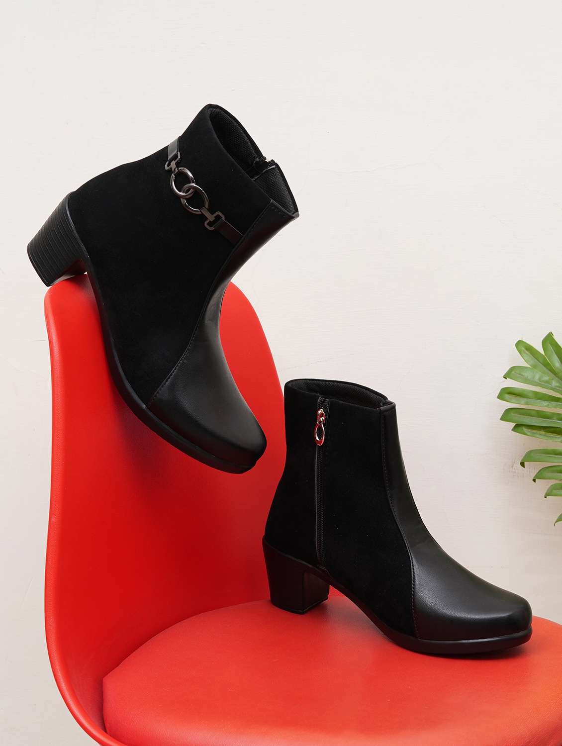 women solid slip on ankle boots - 21768074 -  Zoom Image - 0