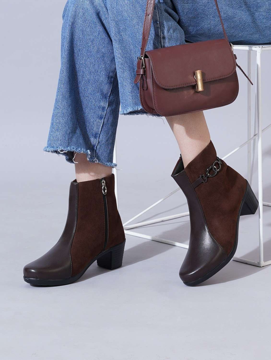 women solid slip on ankle boots - 21768075 -  Standard Image - 3