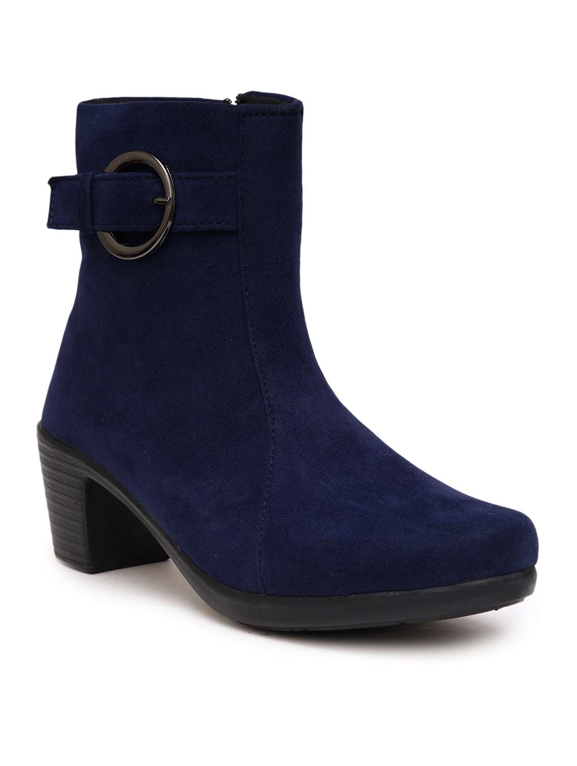 women solid slip on ankle boots