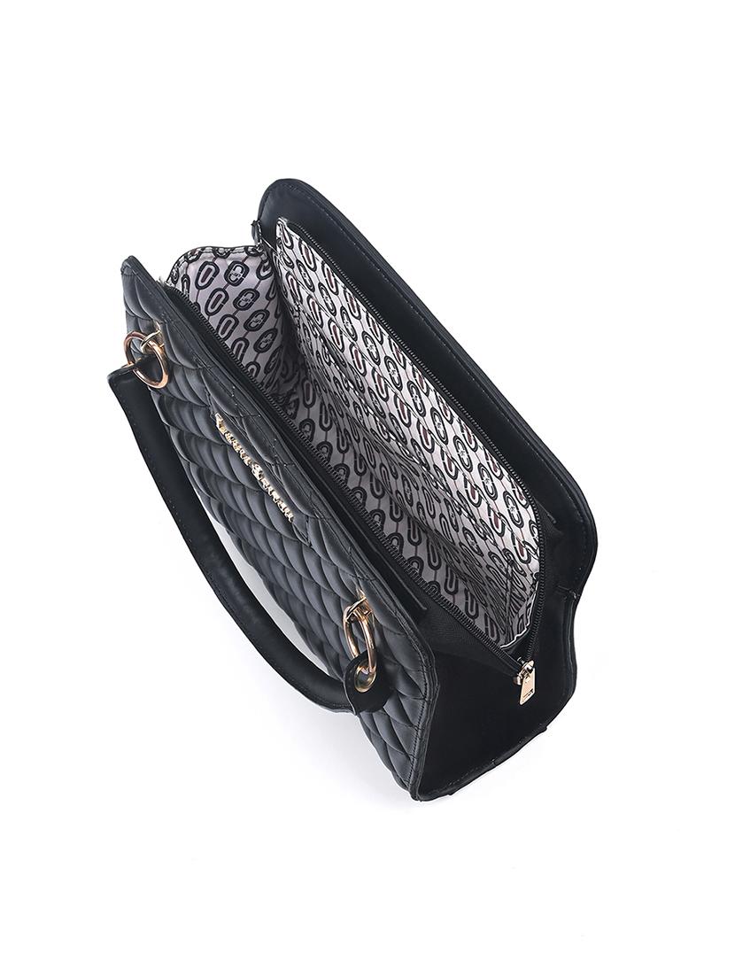 women black textured handbag - 21768085 - Standard Image - 3